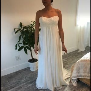 Strapless princess cut wedding dress